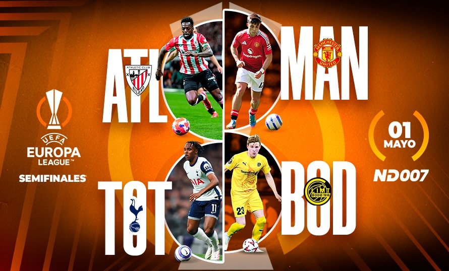 La Europa League entra en su fase decisiva: análisis de las semifinales Athletic vs. Manchester United y Tottenham vs. Bodø/Glimt